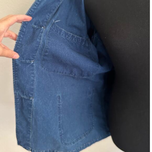 Vintage Shanghai Blue Workers Jacket size US 8-10 Cotton Pockets L’anticher - Picture 7 of 9